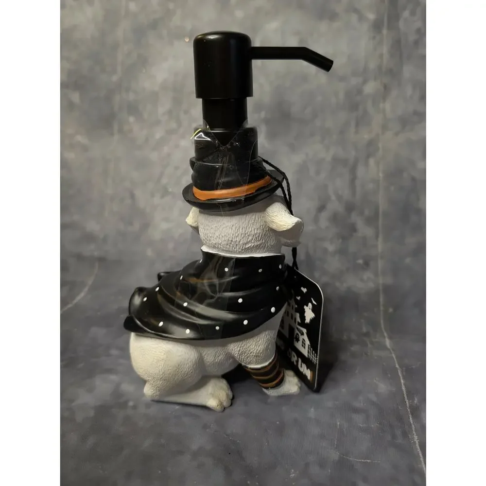 NEW! Witch Dog Pump Soap Dispenser Yellow Lab Halloween Decor Gift